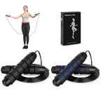 LSKSSNG 2PCS Jump Rope Tangle-Free Rapid Speed Cable Jumping Rope with Ball Bearings for Women Men & KidsAdjustable Steel Skipping Rope for Workout with Foam Handles for Fitness Home Exercise