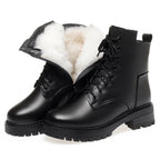 Leather Dr. Martens boots, women's autumn and winter cotton shoes 2026, thick-soled shoes, British-style ankle boots, cowhide boots