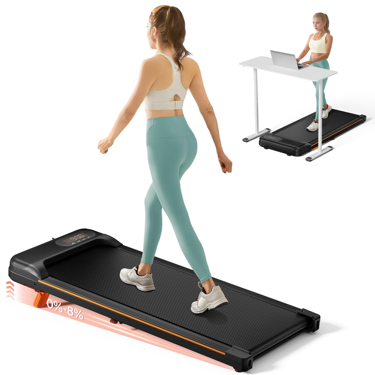 Portable Under-Desk Treadmill with Remote Control & LED Display