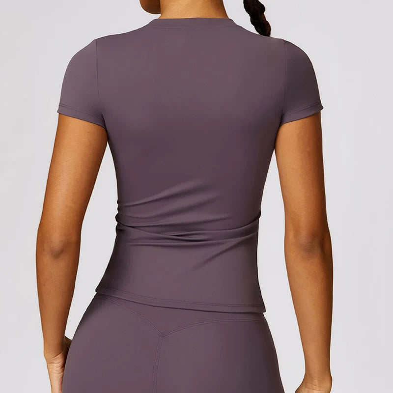 Women's Sports T Shirt Summer Short Sleeve Running Round Neck
