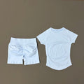 2 Pieces HISTELLO Sports Sets Short Sleeve Seamless Yoga Top Fitness