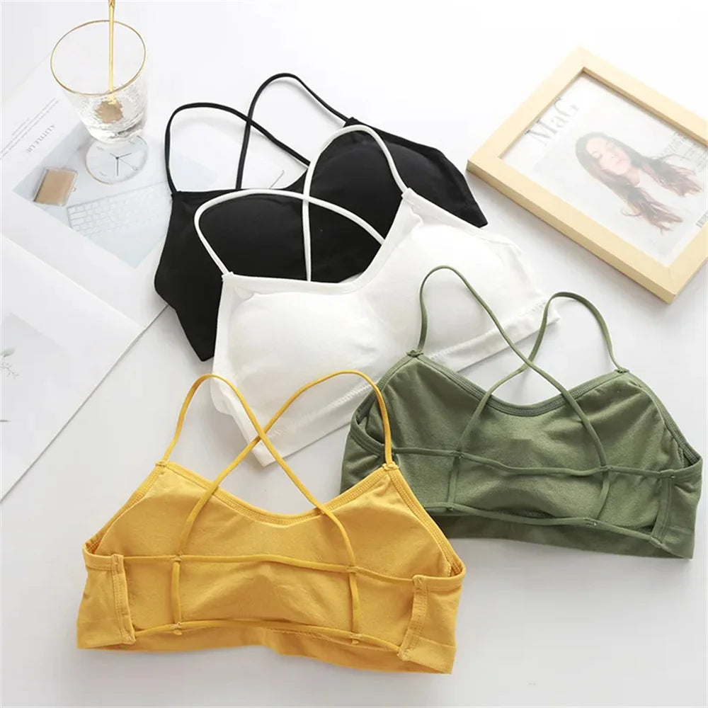 3PCS/Set Sports Bra Women's Cross Shoulder Strap Sports Bra Yoga Navel
