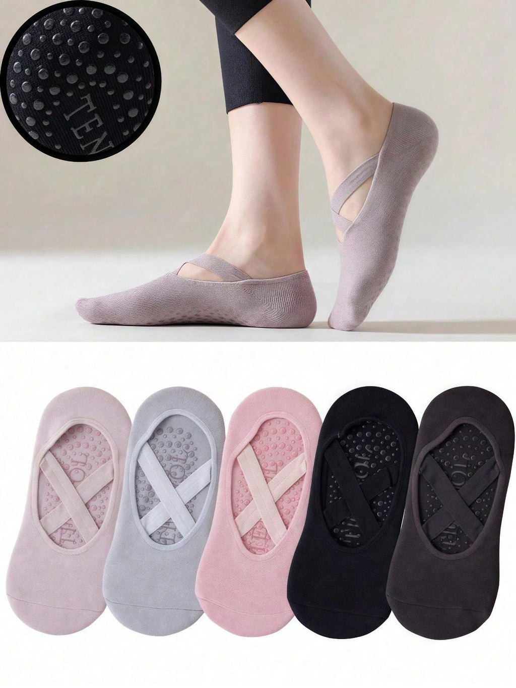 1/2/3/4/5 Anti-Slip yoga Socks Fitness Exercise Professional Anti-Slip