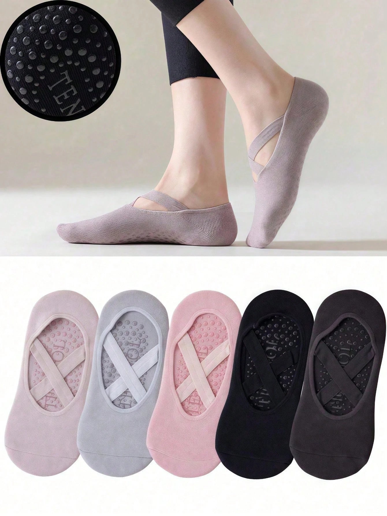1/2/3/4/5 Anti-Slip yoga Socks Fitness Exercise Professional Anti-Slip