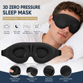 Unisex 3D Contoured Sleep Mask, Groove Molded Design Memory Foam Light