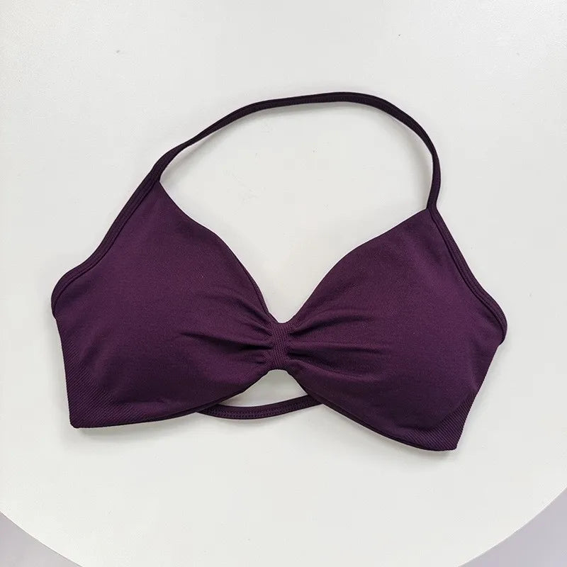 Women's High-Support Lace-Up Sports Bra - Thin-Strap Camisole,