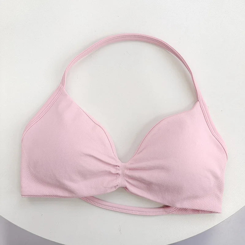 Women's High-Support Lace-Up Sports Bra - Thin-Strap Camisole,