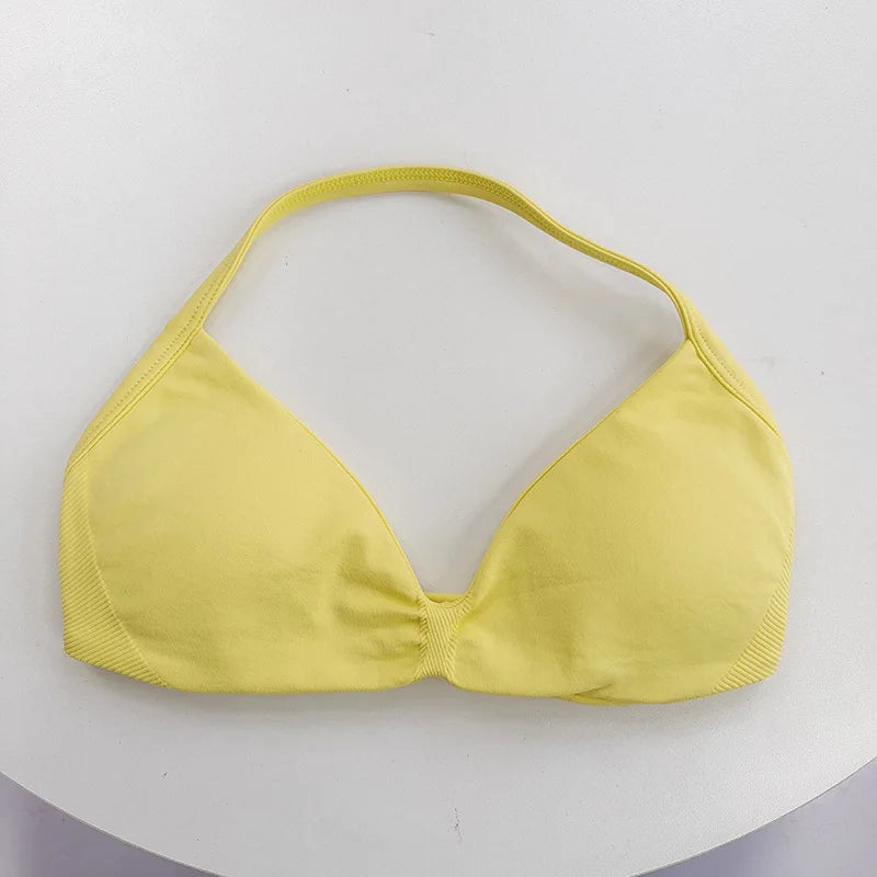 Women's High-Support Lace-Up Sports Bra - Thin-Strap Camisole,