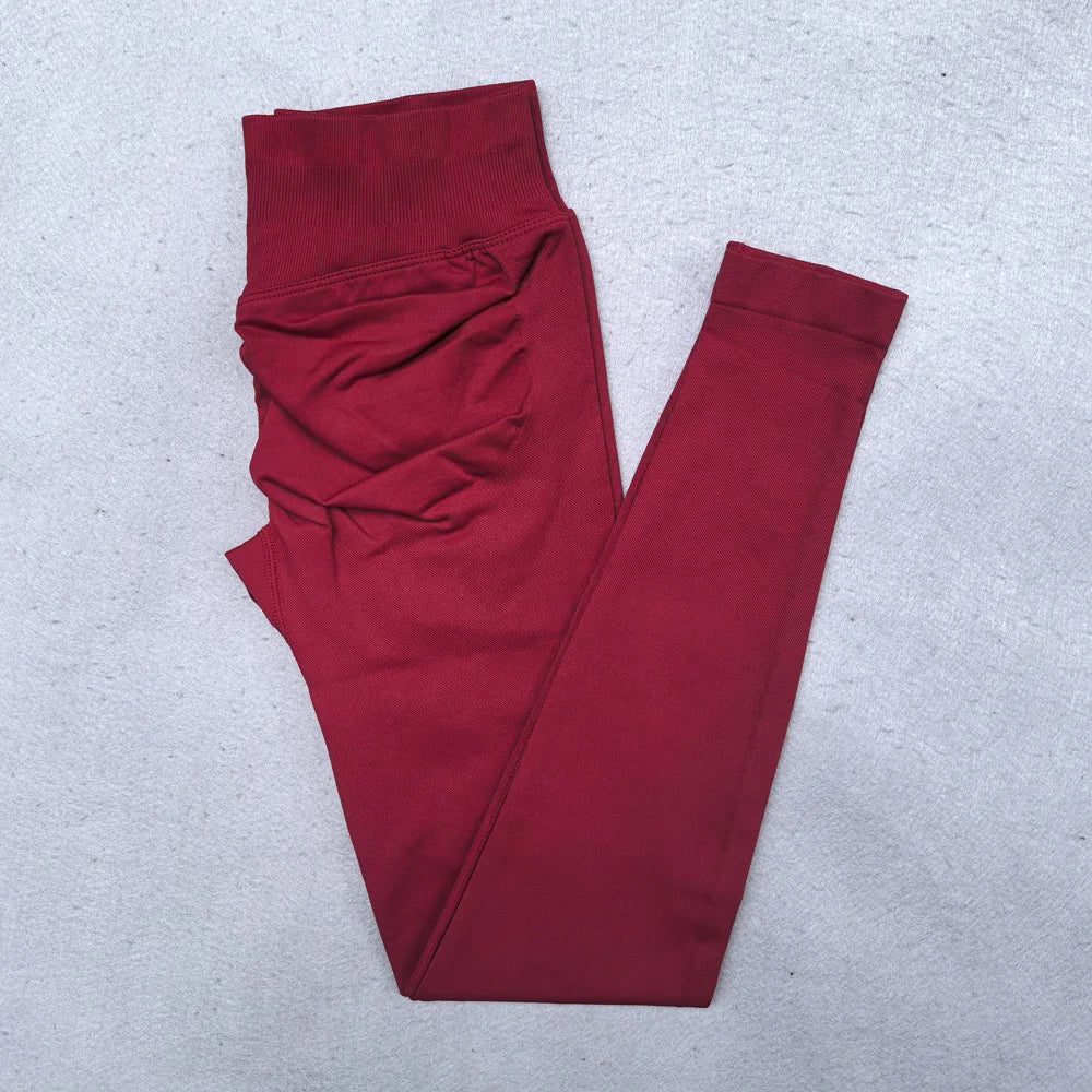 New Seamless Yoga Set Women Gym Clothing Scrunch Bum Legging Padded