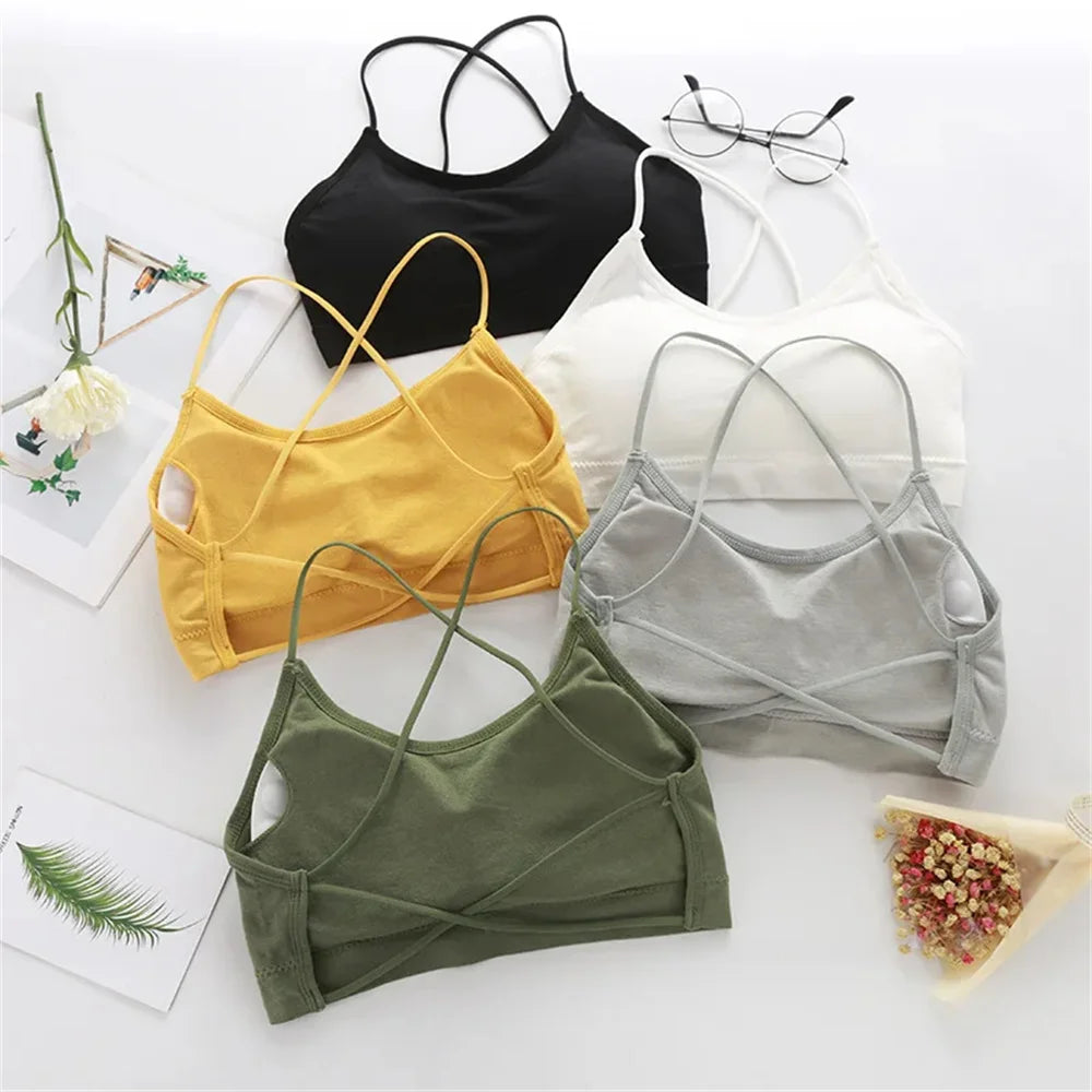 3PCS/Set Sports Bra Women's Cross Shoulder Strap Sports Bra Yoga Navel