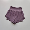 Summer Women's High-Waisted Sports Shorts Mesh Breathable Double-Layer