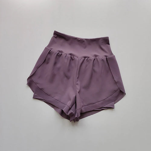 Summer Women's High-Waisted Sports Shorts Mesh Breathable Double-Layer