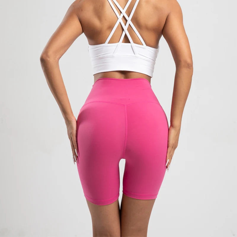 Women Sports Biker Shorts Women Naked Feeling High Waist Yoga Shorts