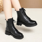Leather Dr. Martens boots, women's autumn and winter cotton shoes 2026, thick-soled shoes, British-style ankle boots, cowhide boots